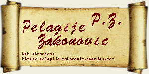 Pelagije Zakonović vizit kartica